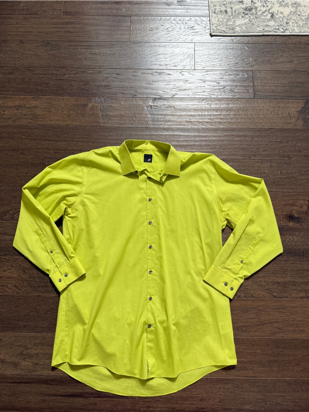 jf j.ferrar Neon Lime, Green Slim Fit Button-Down Shirt